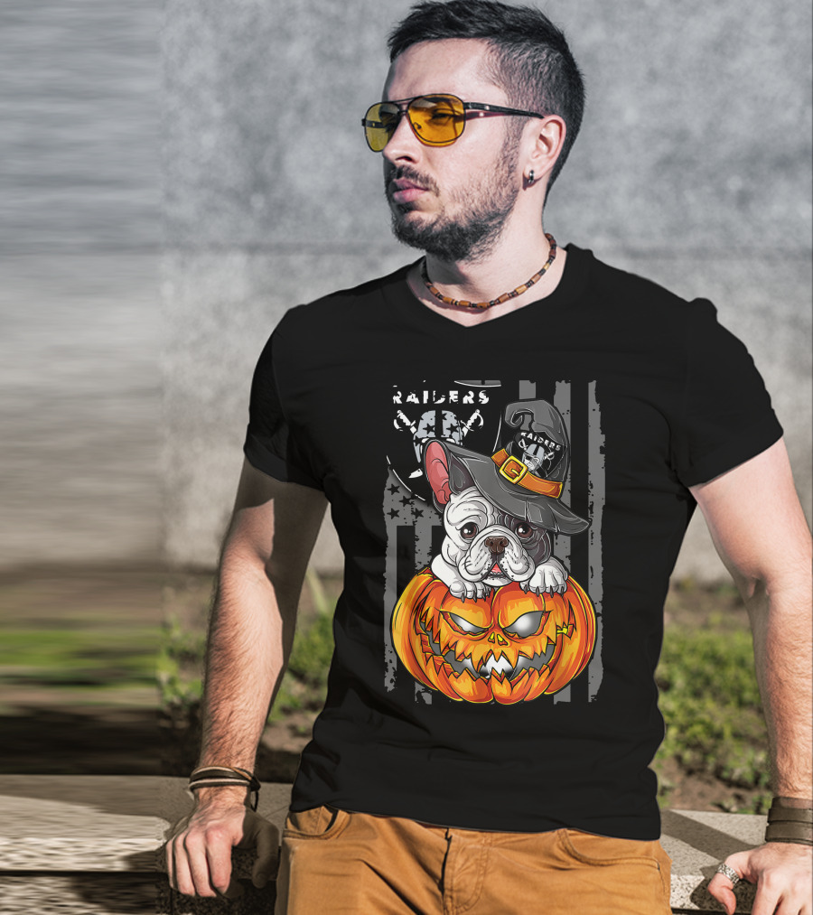 Raiders Halloween Bulldog Pumpkin T-Shirt