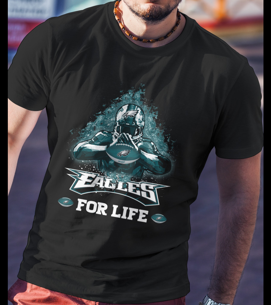 Eagles For Life Philadelphia Football Helmet Rugby T-Shirt