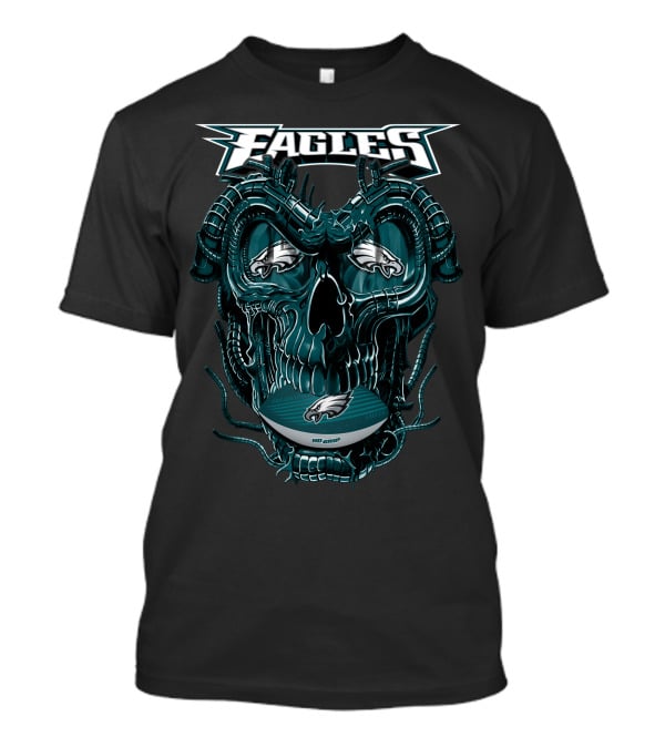 Philadelphia Eagles Dragonskull Fusion With Iconic Football Elements T-Shirt