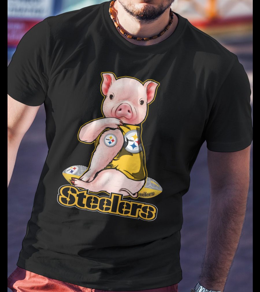 Steelers Pig With Football T-Shirt