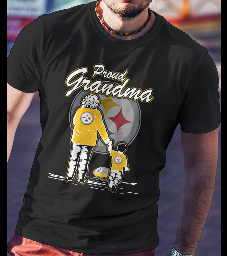 Proud Grandma Pittsburgh Steelers Football Family Fan T-Shirt