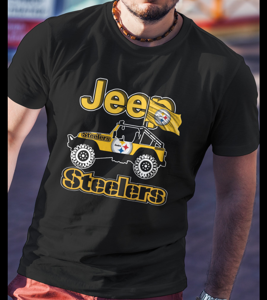 Jeep Pittsburgh Steelers Off-Road Adventure With Team Flag T-Shirt