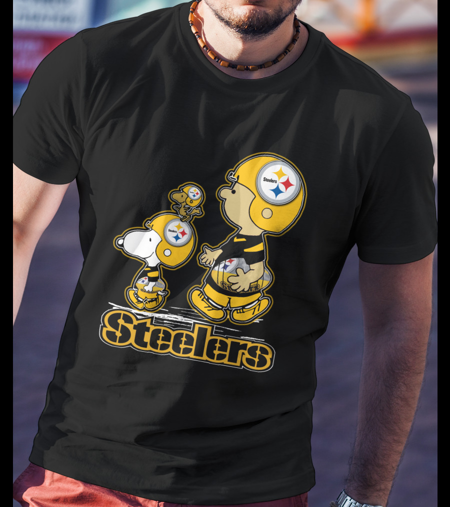 Snpfootball Pittsburgh Steelers Charlie Brown And Snoopy Peanuts Steelers Helmets T-Shirt