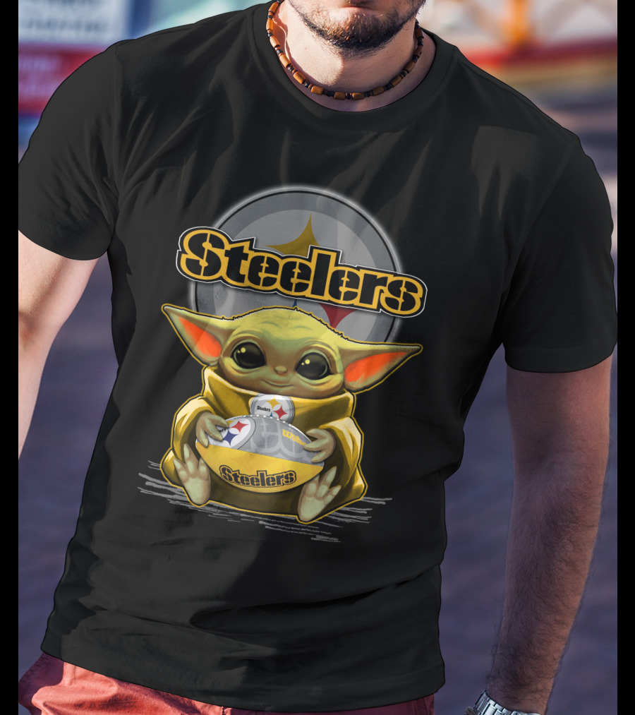 Steelers Baby Yoda Pittsburgh Steelers Fan Gear T-Shirt