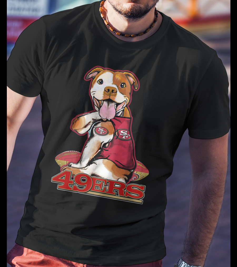 Pitbull Mascot San Francisco 49ers Football 49Ers T-Shirt