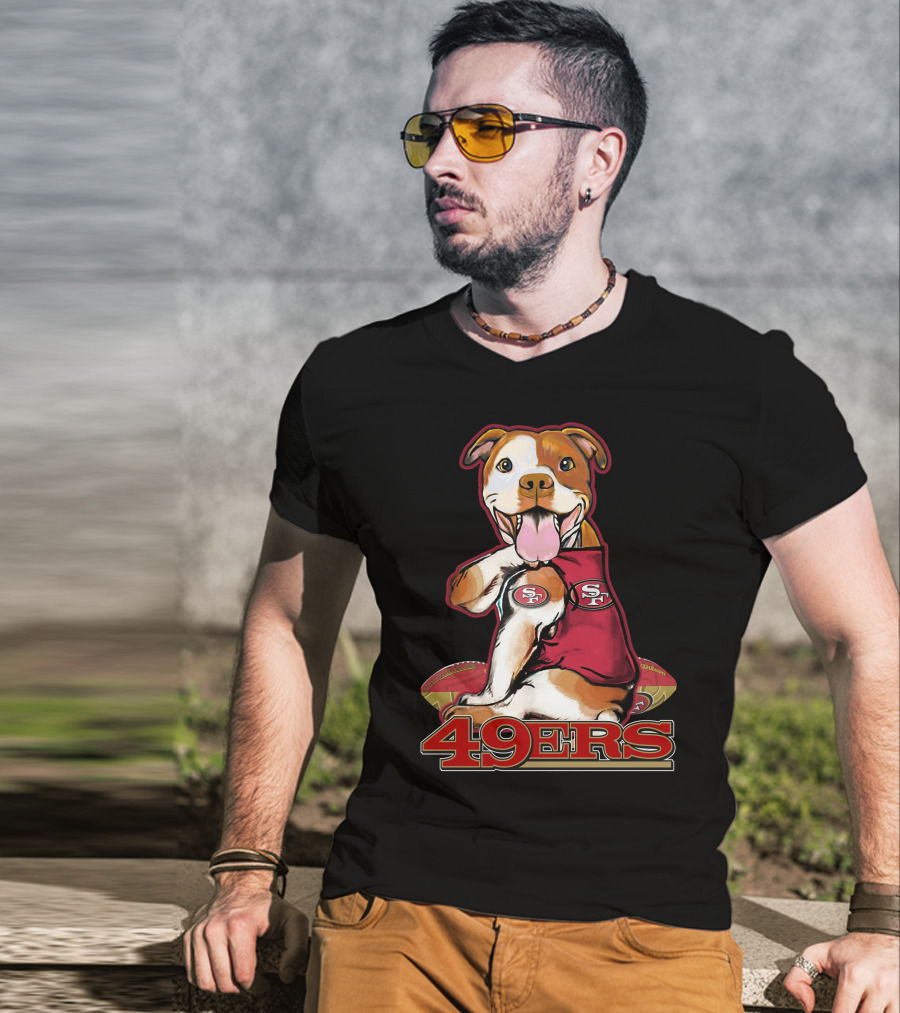 Pitbull Mascot San Francisco 49ers Football 49Ers T-Shirt