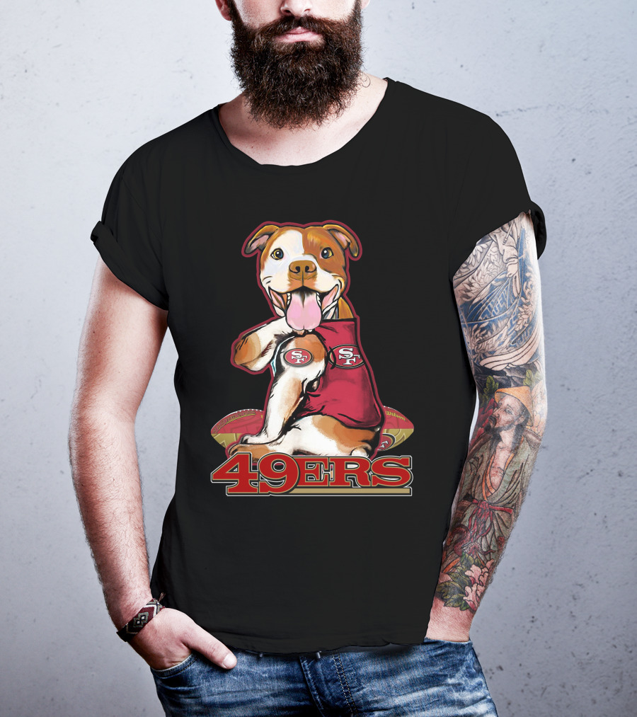 Pitbull Mascot San Francisco 49ers Football 49Ers T-Shirt