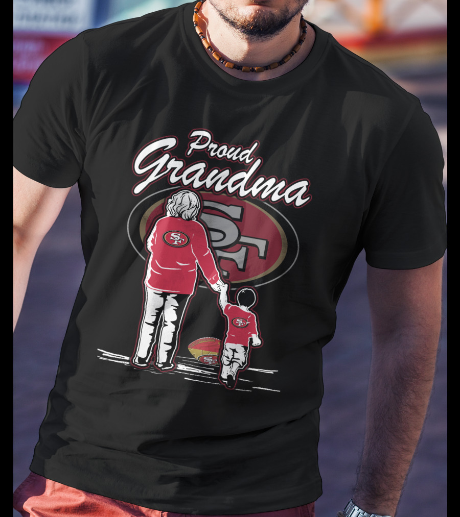 San Francisco 49ers Proud Grandma Vintage Style Football Family T-Shirt