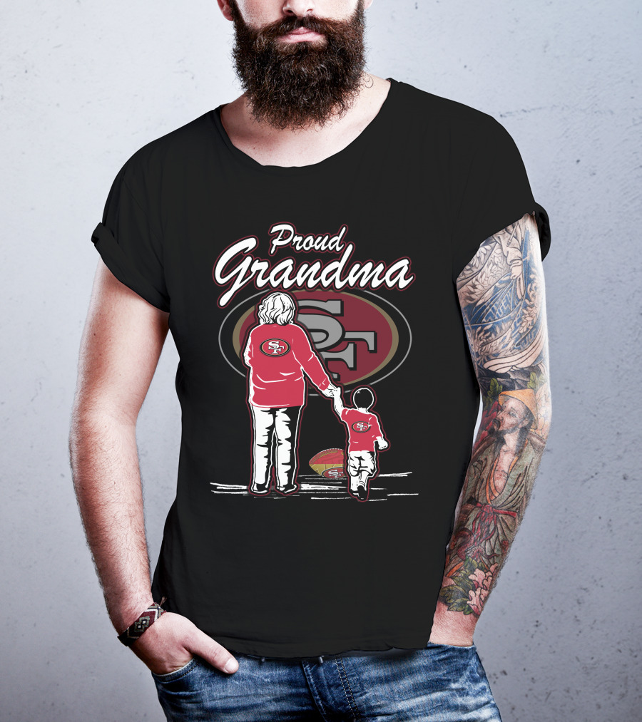 San Francisco 49ers Proud Grandma Vintage Style Football Family T-Shirt