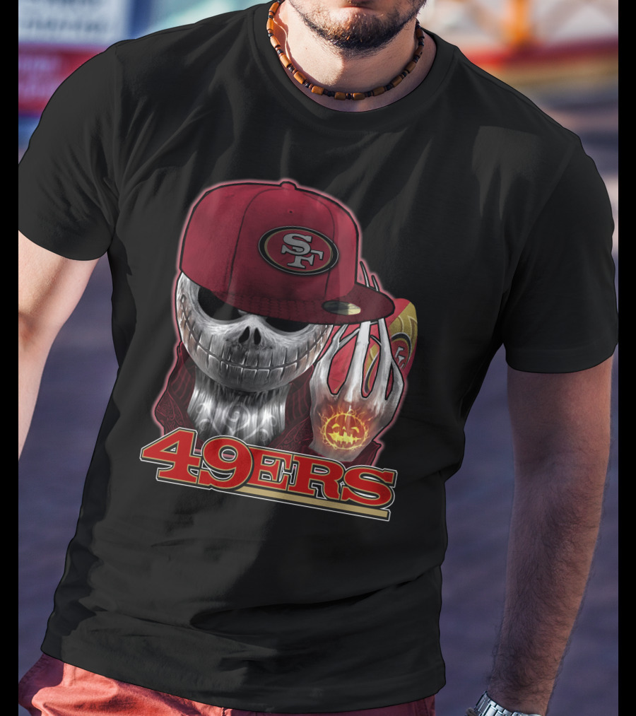 Jackskull 49ers SF Pumpkin Halloween Football T-Shirt