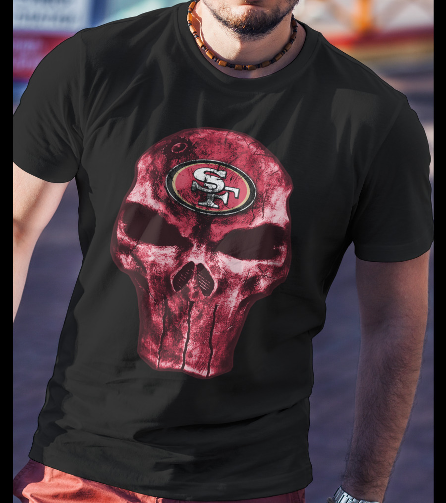 Skull V4 San Francisco 49ers SF T-Shirt