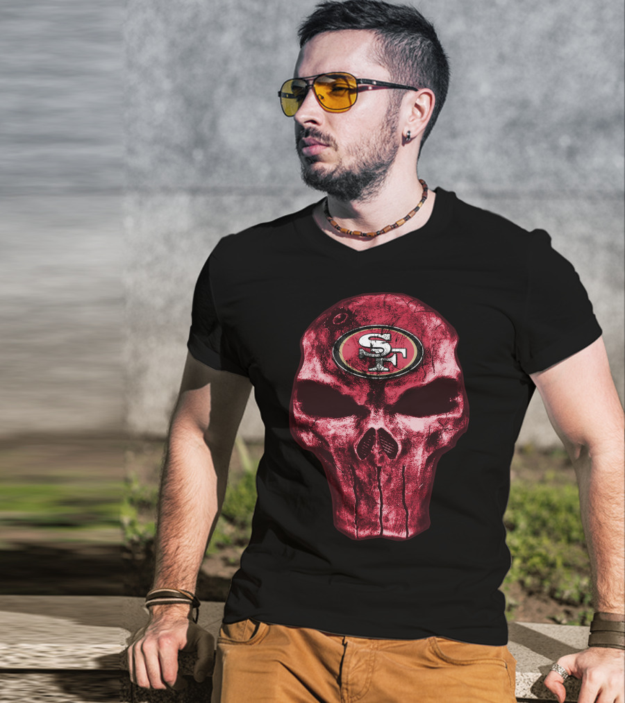 Skull V4 San Francisco 49ers SF T-Shirt