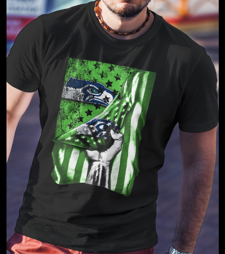 Seattle Seahawks Flag Stars And Stripes Concept T-Shirt