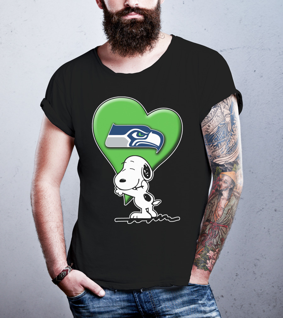 Snoopy Heart Seattle Seahawks Fan T-Shirt