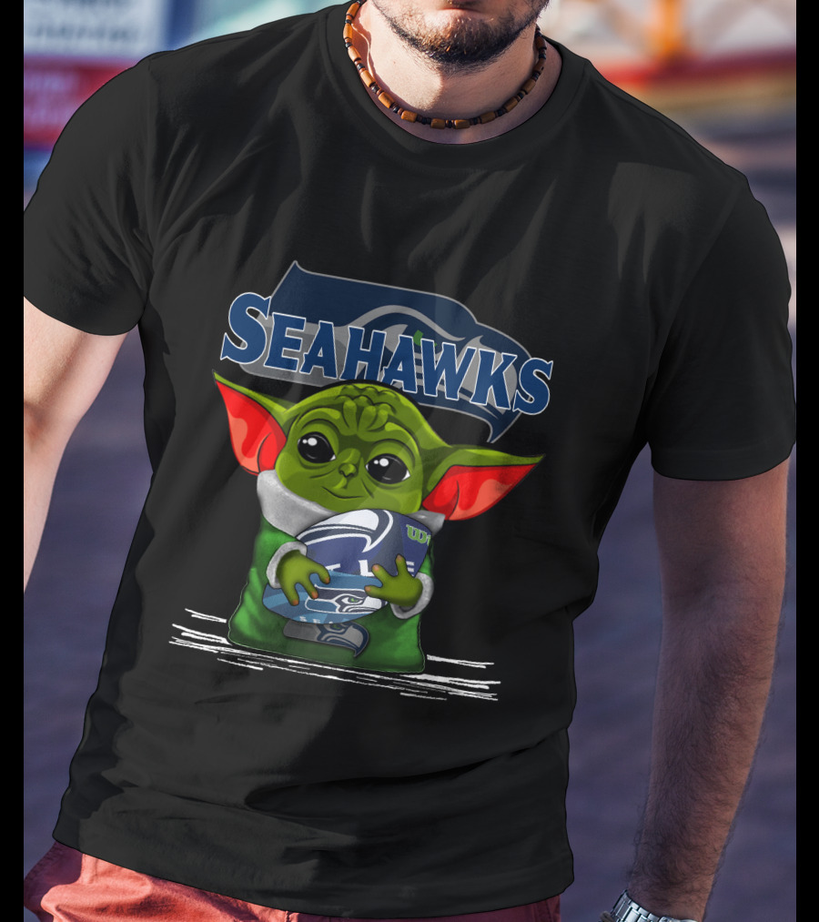 Yoda V3 Seahawks Football Mandalorian Fan T-Shirt