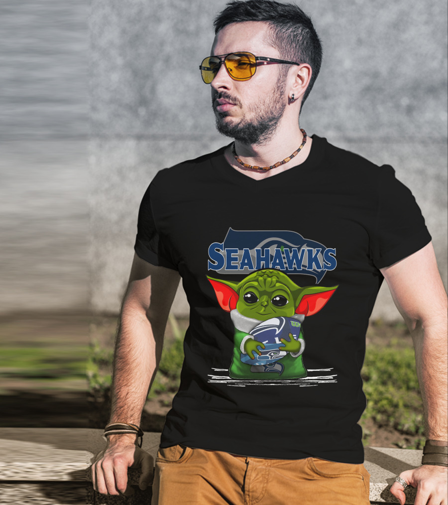 Yoda V3 Seahawks Football Mandalorian Fan T-Shirt