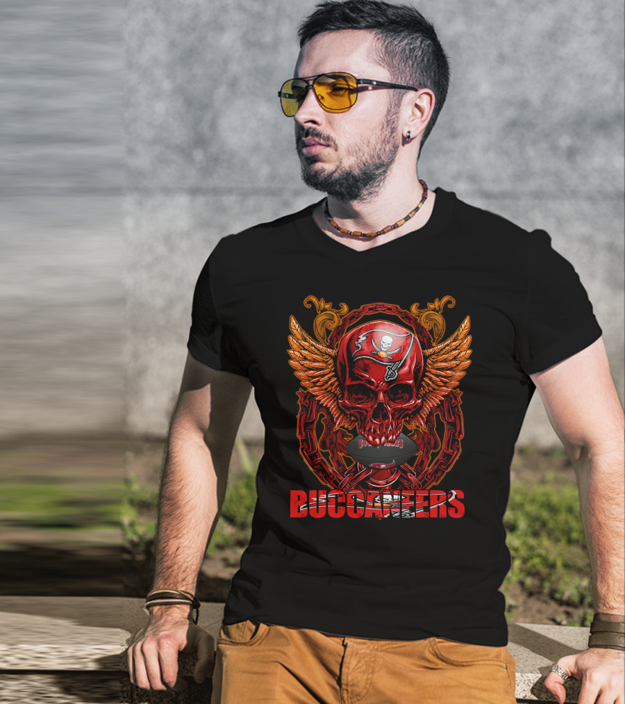 Buccaneers Skullfb Tampa Bay Buccaneers Football Wings T-Shirt