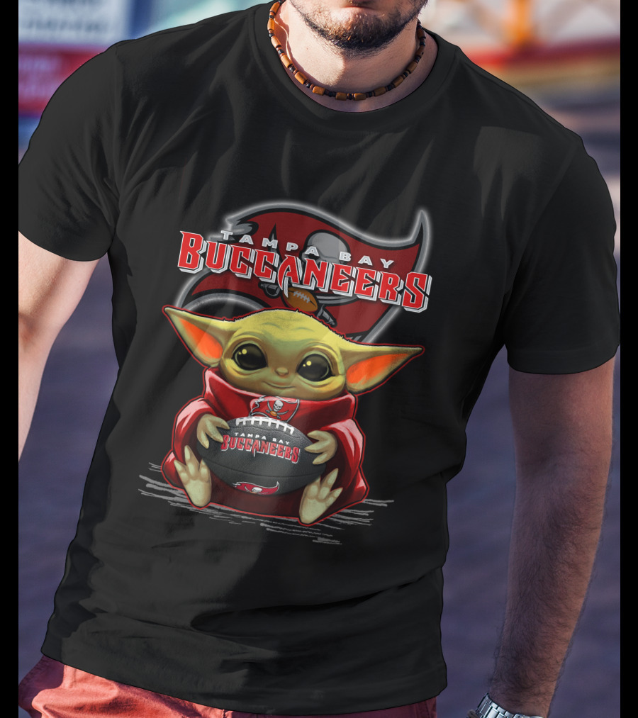 Tampa Bay Buccaneers Yoda Holding Football T-Shirt