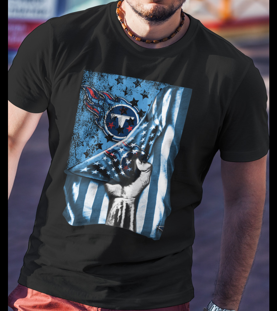 Flag Tennessee Titans American Stars Stripes T-Shirt
