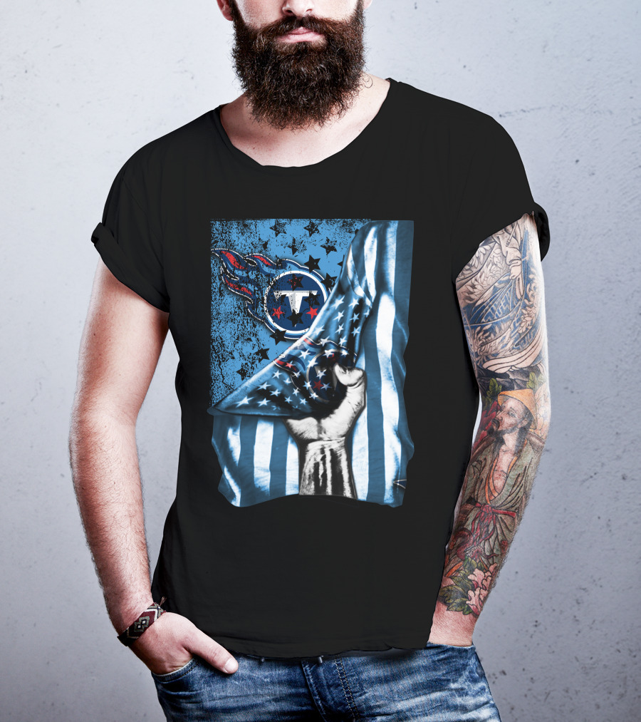 Flag Tennessee Titans American Stars Stripes T-Shirt