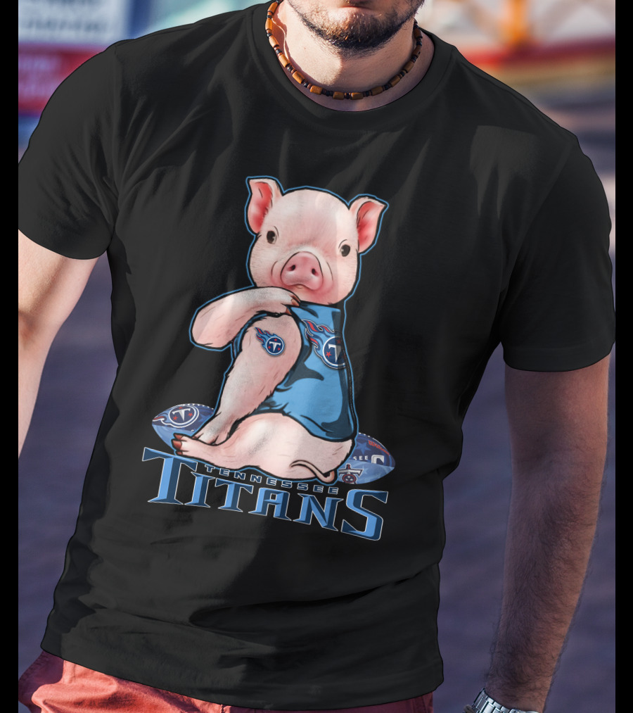 Tennessee Titans Pig Wearing Team Jersey T-Shirt