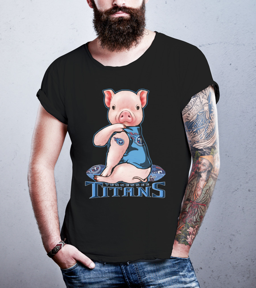 Tennessee Titans Pig Wearing Team Jersey T-Shirt
