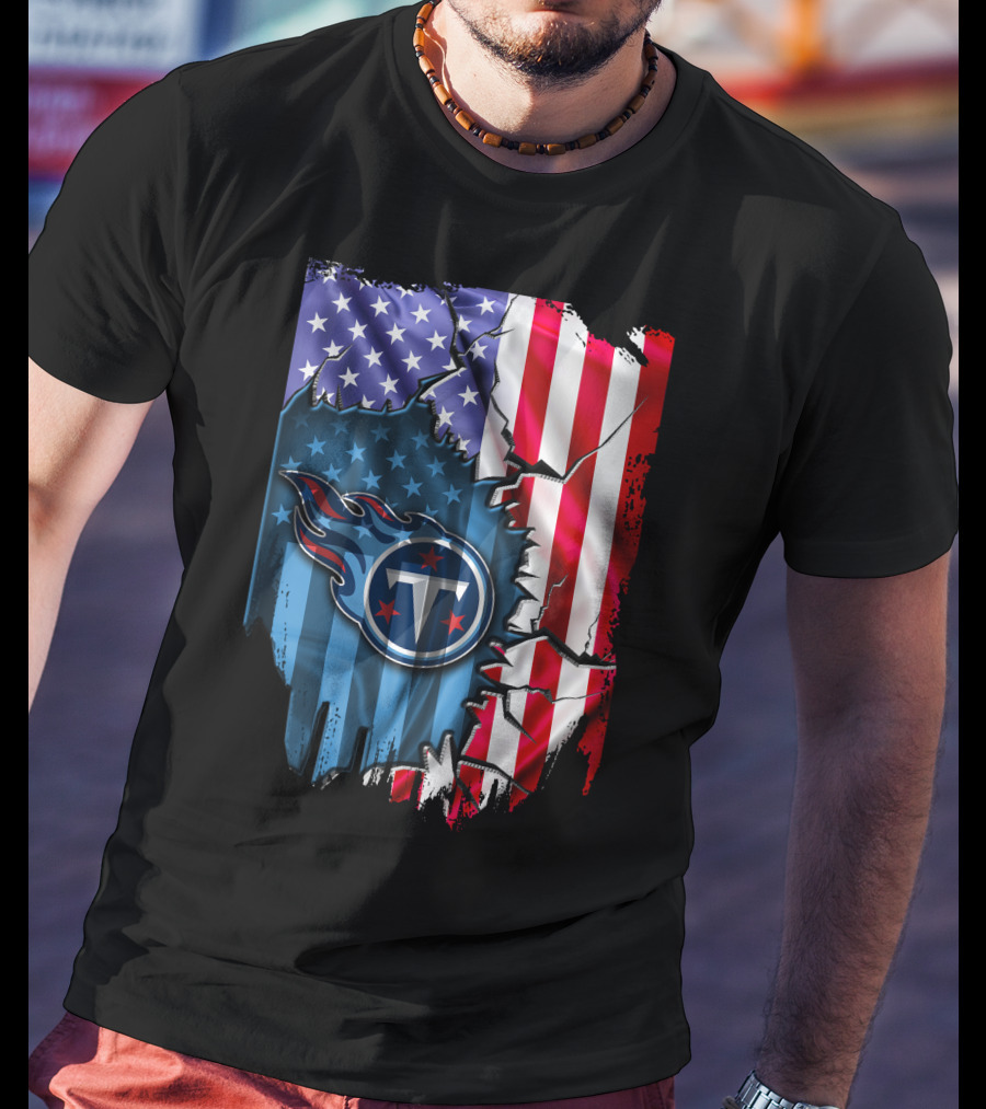 Flag V2 Tennessee Titans American Rip T-Shirt