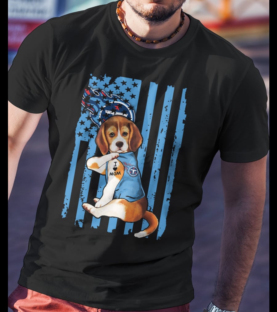 Beagle Titans Fan I Love Mom T-Shirt