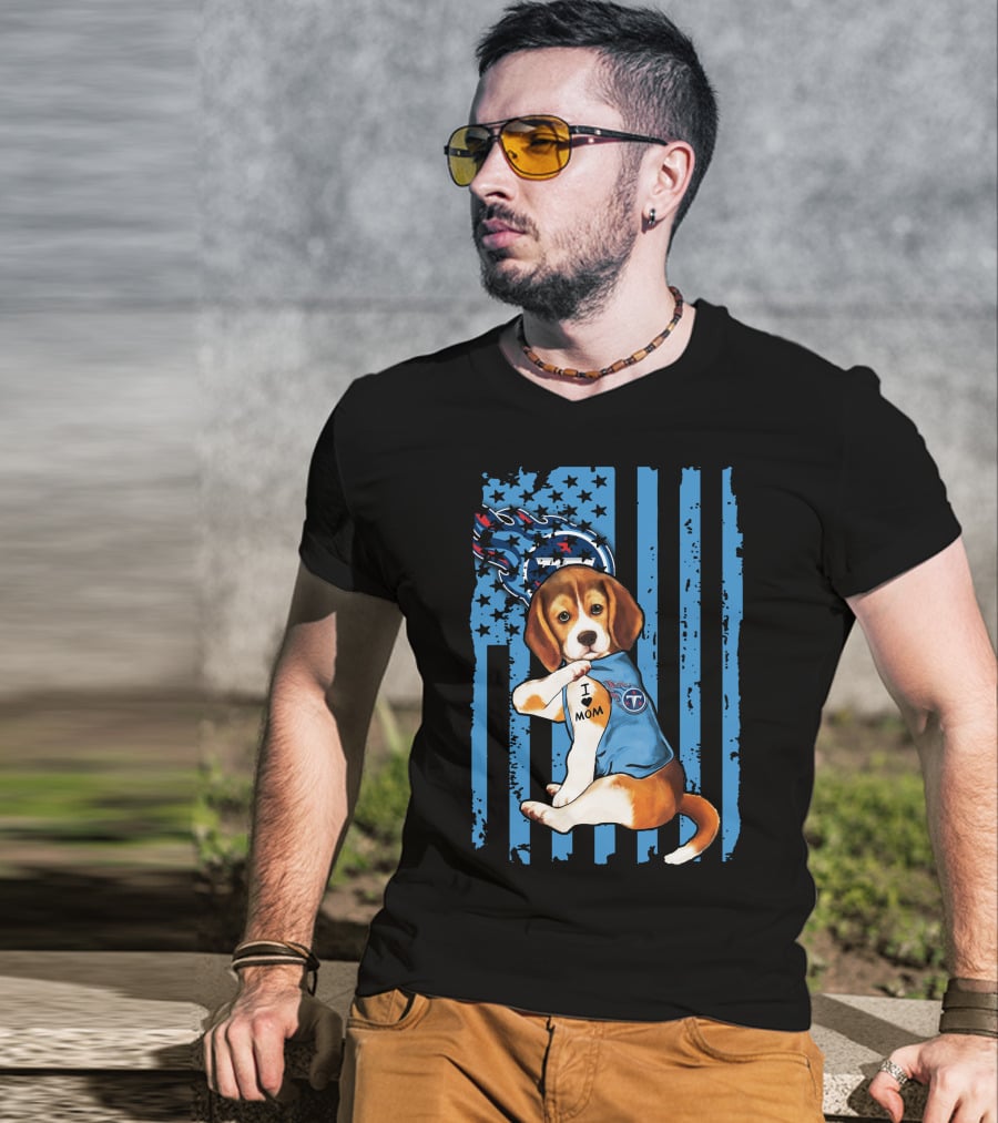 Beagle Titans Fan I Love Mom T-Shirt
