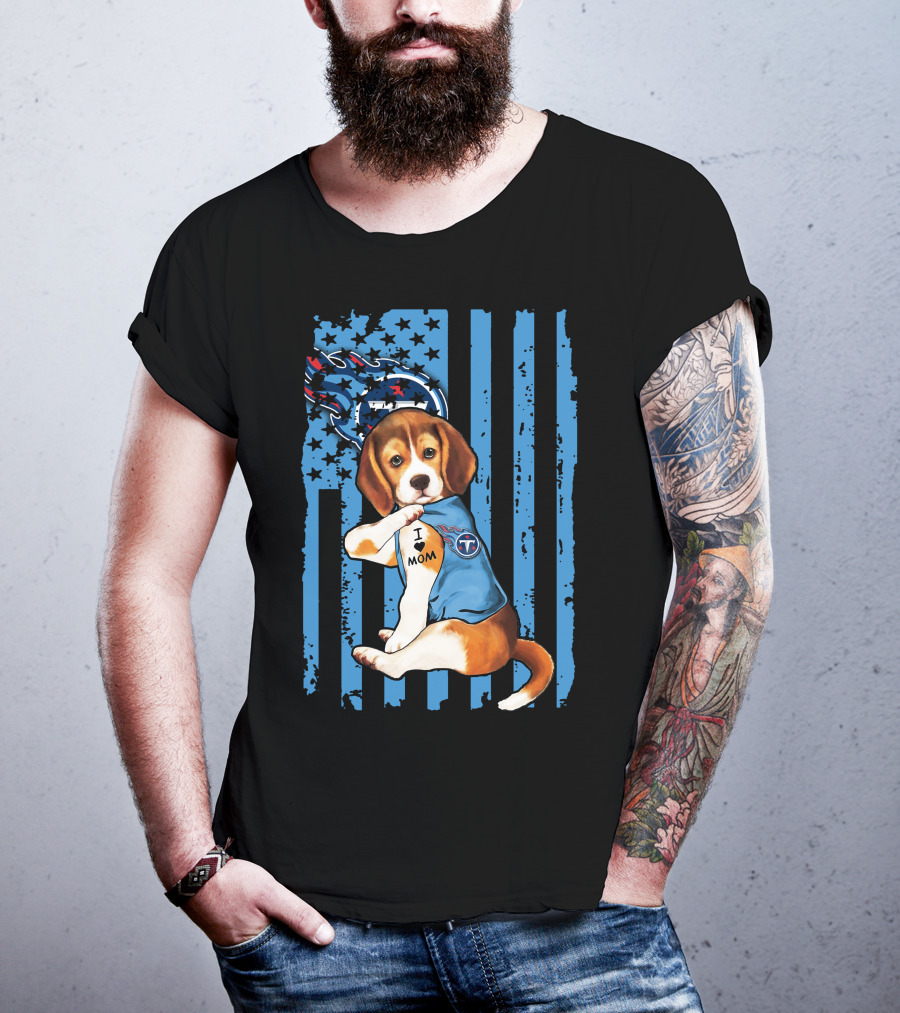 Beagle Titans Fan I Love Mom T-Shirt
