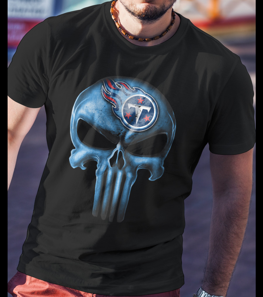 Skull V3 Tennessee Titans Logo Integration T-Shirt