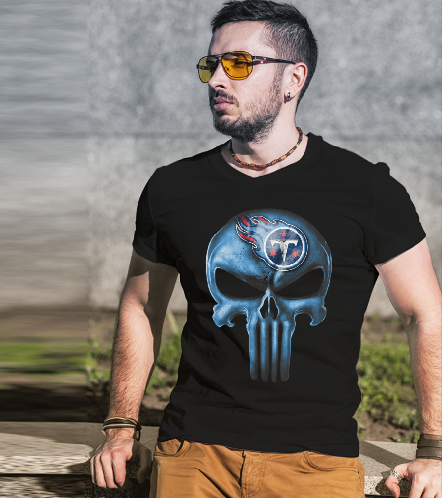 Skull V3 Tennessee Titans Logo Integration T-Shirt
