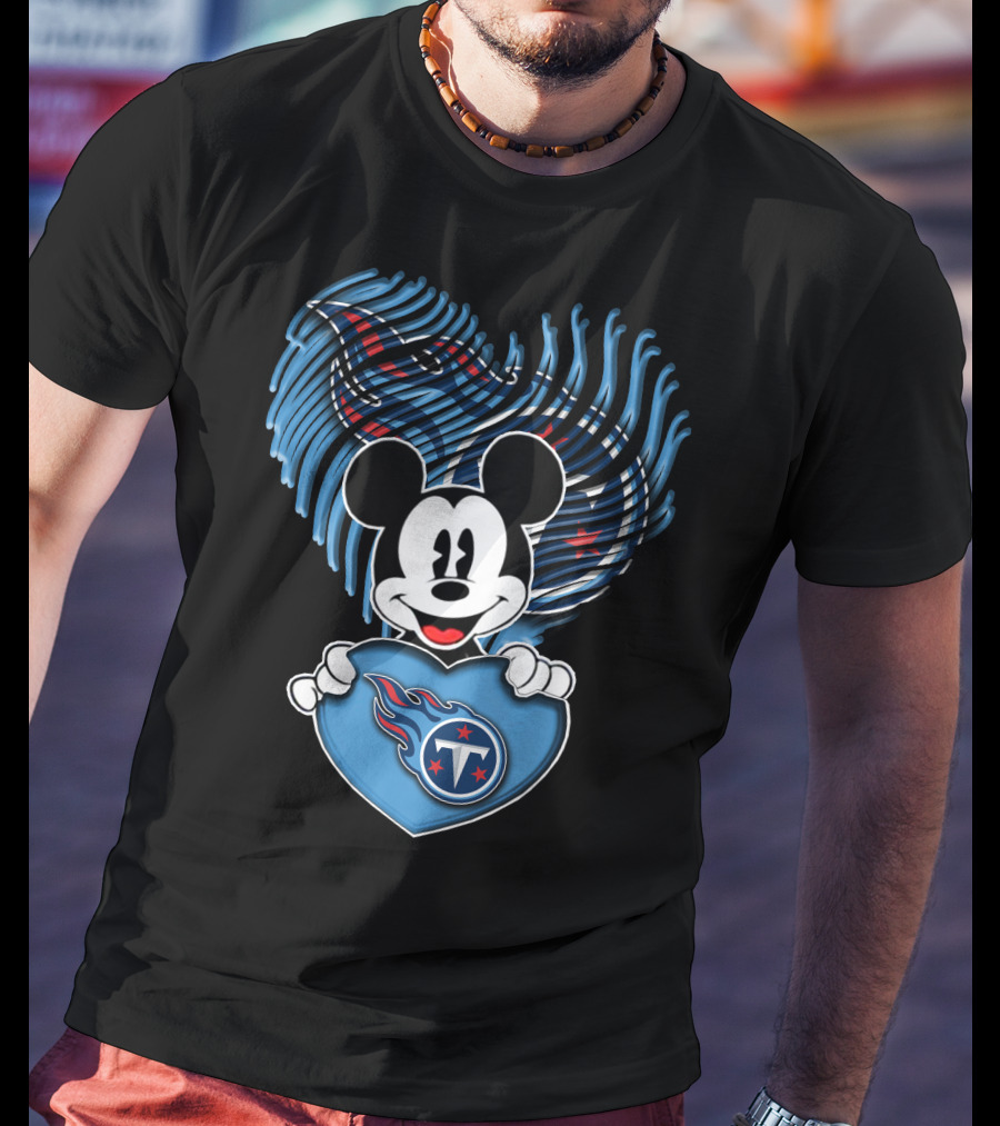 Mick Tennessee Titans Heart Logo Mascot T-Shirt