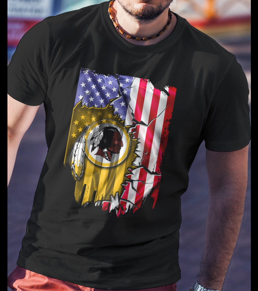 Flag V2 Washington Redskins American Flag Vintage T-Shirt