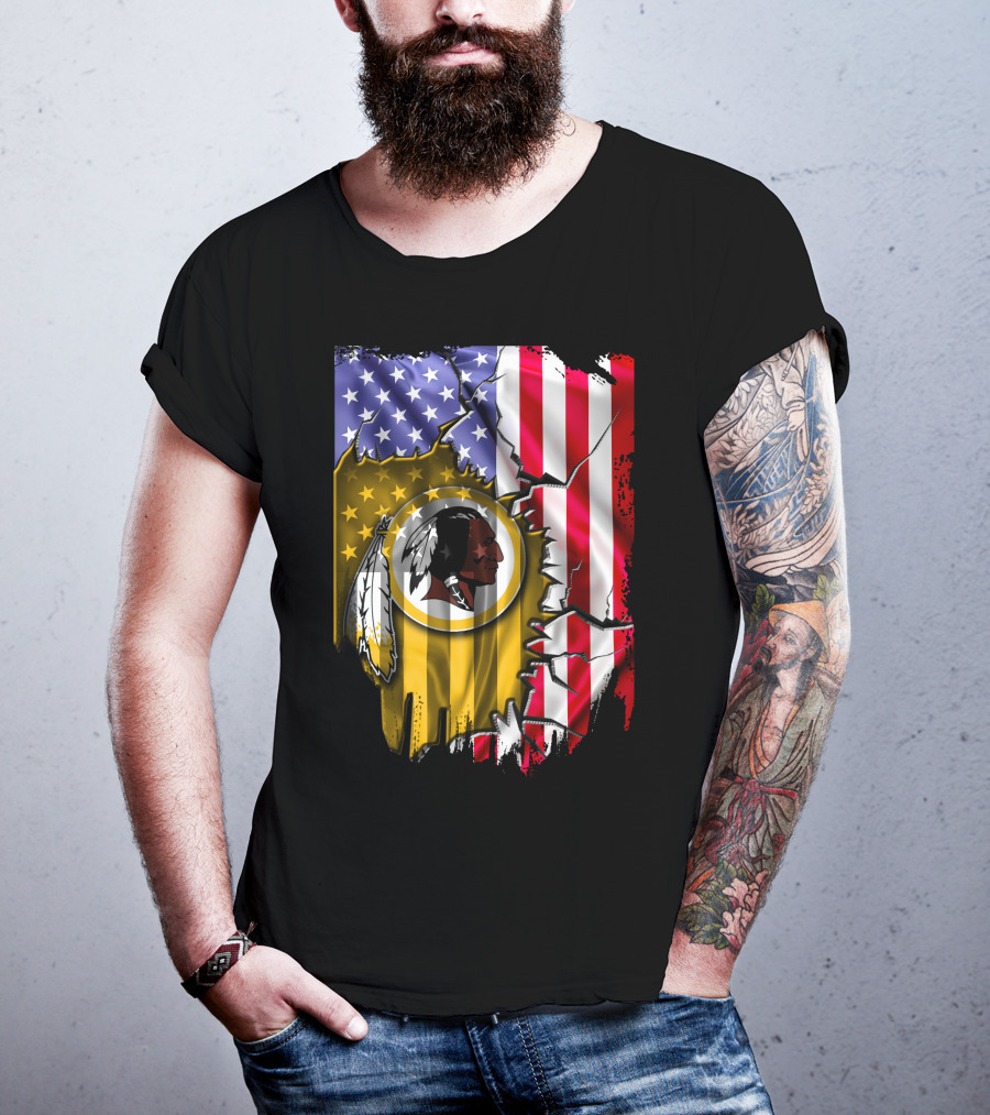 Flag V2 Washington Redskins American Flag Vintage T-Shirt