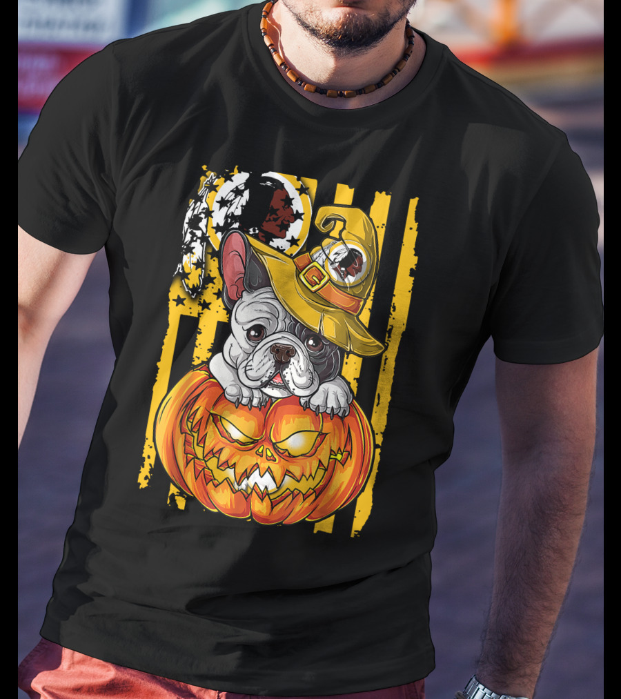 Hlw Washington Redskins Bulldog Halloween Pumpkin T-Shirt
