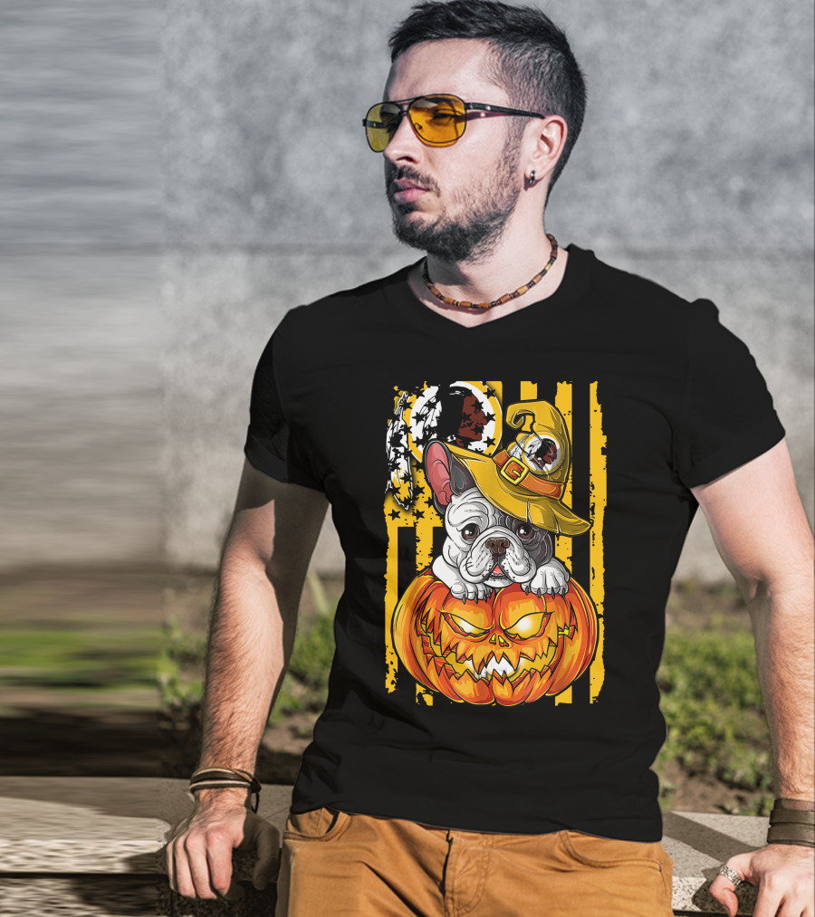 Hlw Washington Redskins Bulldog Halloween Pumpkin T-Shirt