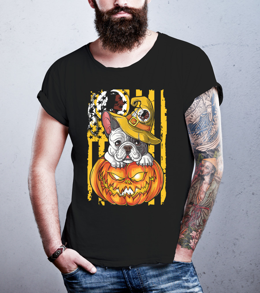 Hlw Washington Redskins Bulldog Halloween Pumpkin T-Shirt