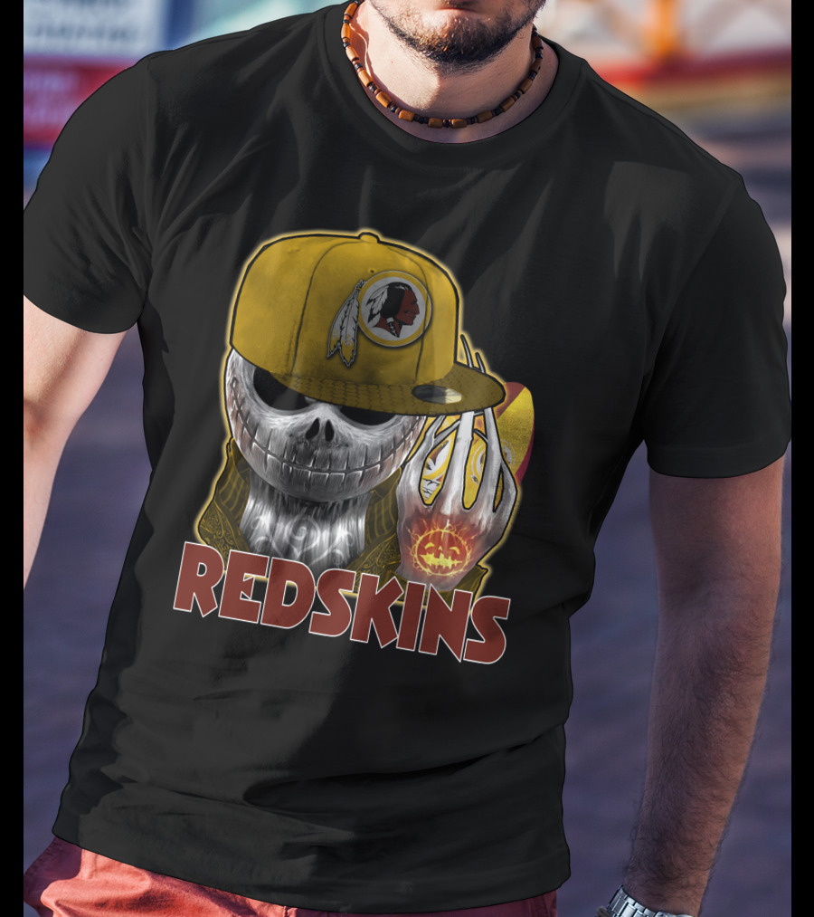 Jackskull Redskins Halloween Pumpkin T-Shirt