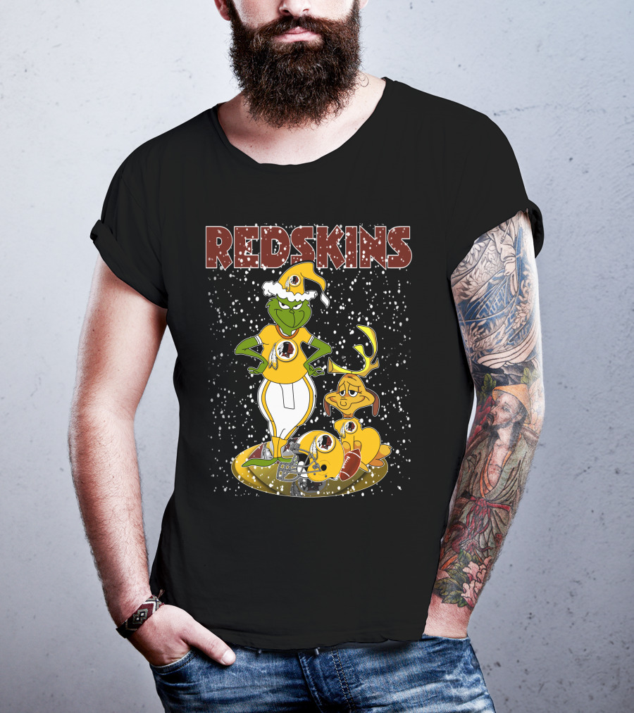 Grinchxmas Redskins Grinch Max Snowfall Football T-Shirt