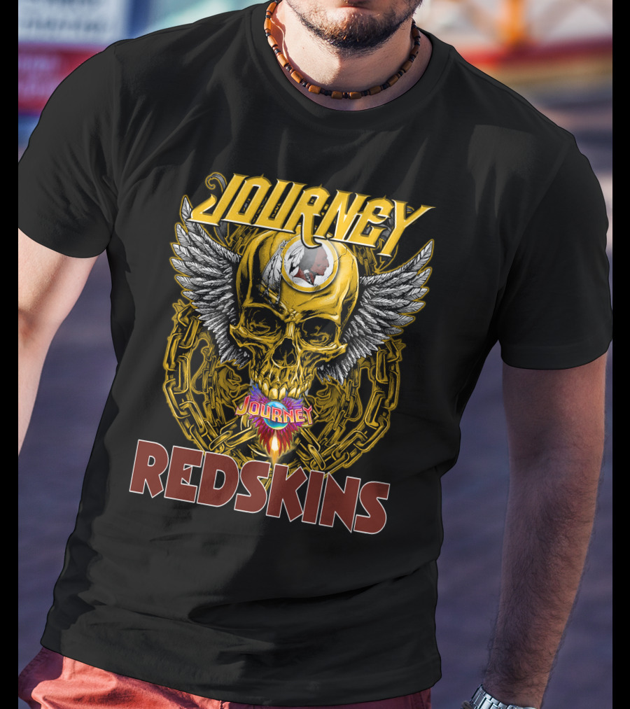 Journey Redskins Skull And Wings T-Shirt