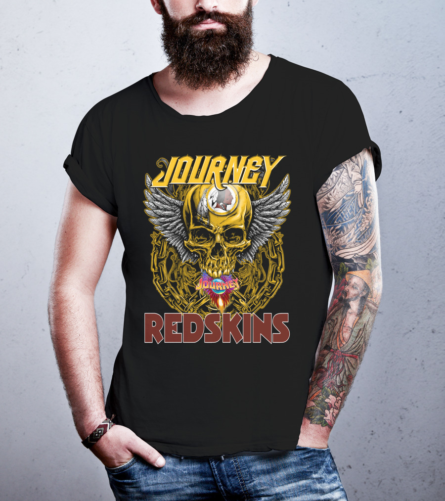Journey Redskins Skull And Wings T-Shirt