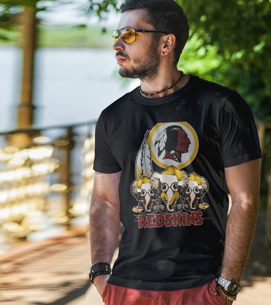 Redskins Washington Elephants Christmas T-Shirt