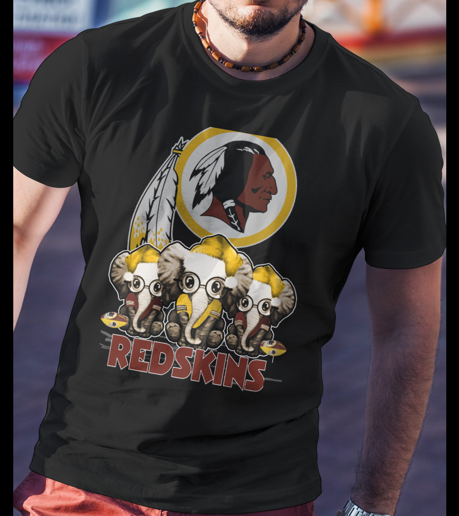 Redskins Washington Elephants Christmas T-Shirt