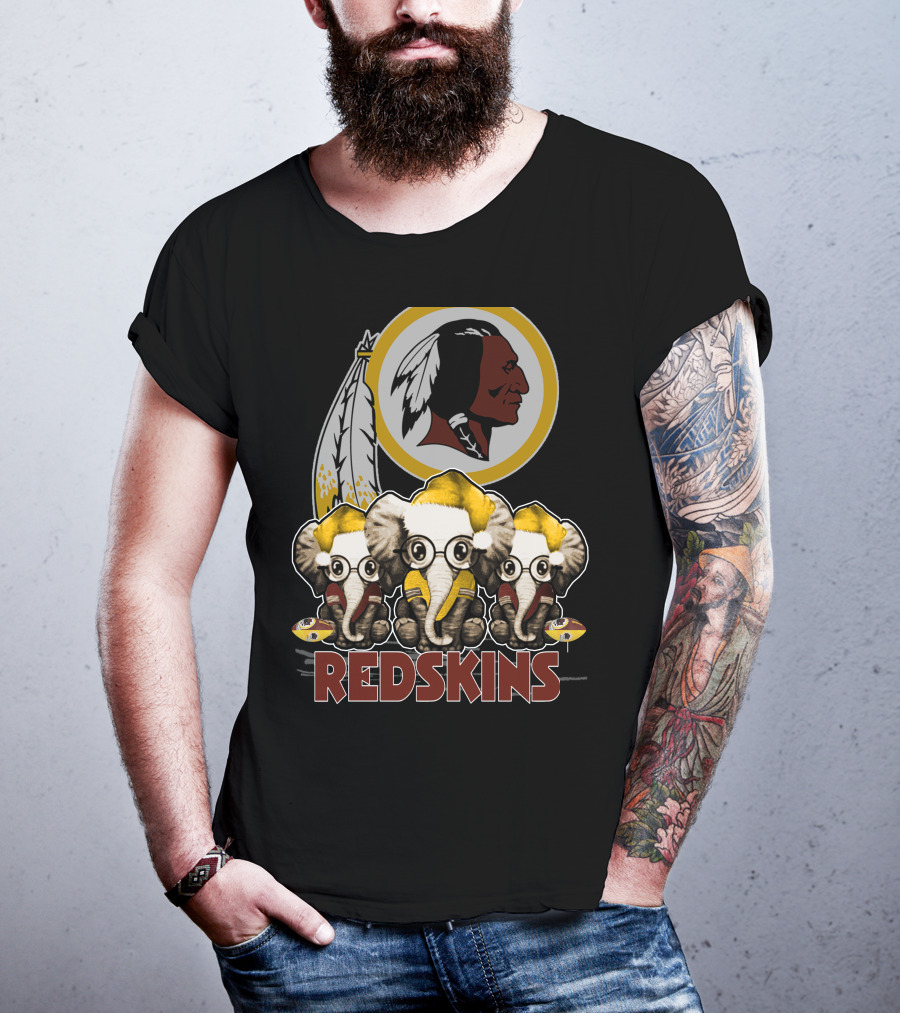 Redskins Washington Elephants Christmas T-Shirt