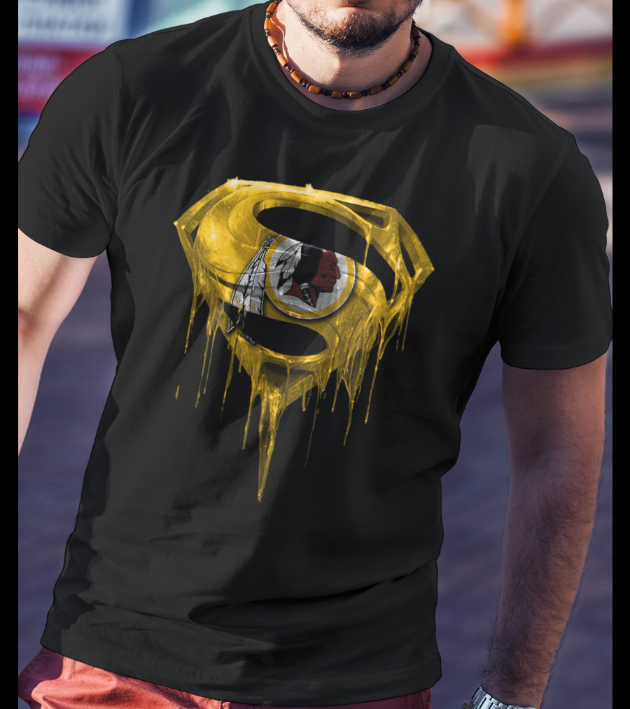 Washington Redskins Dripping Superman Symbol T-Shirt