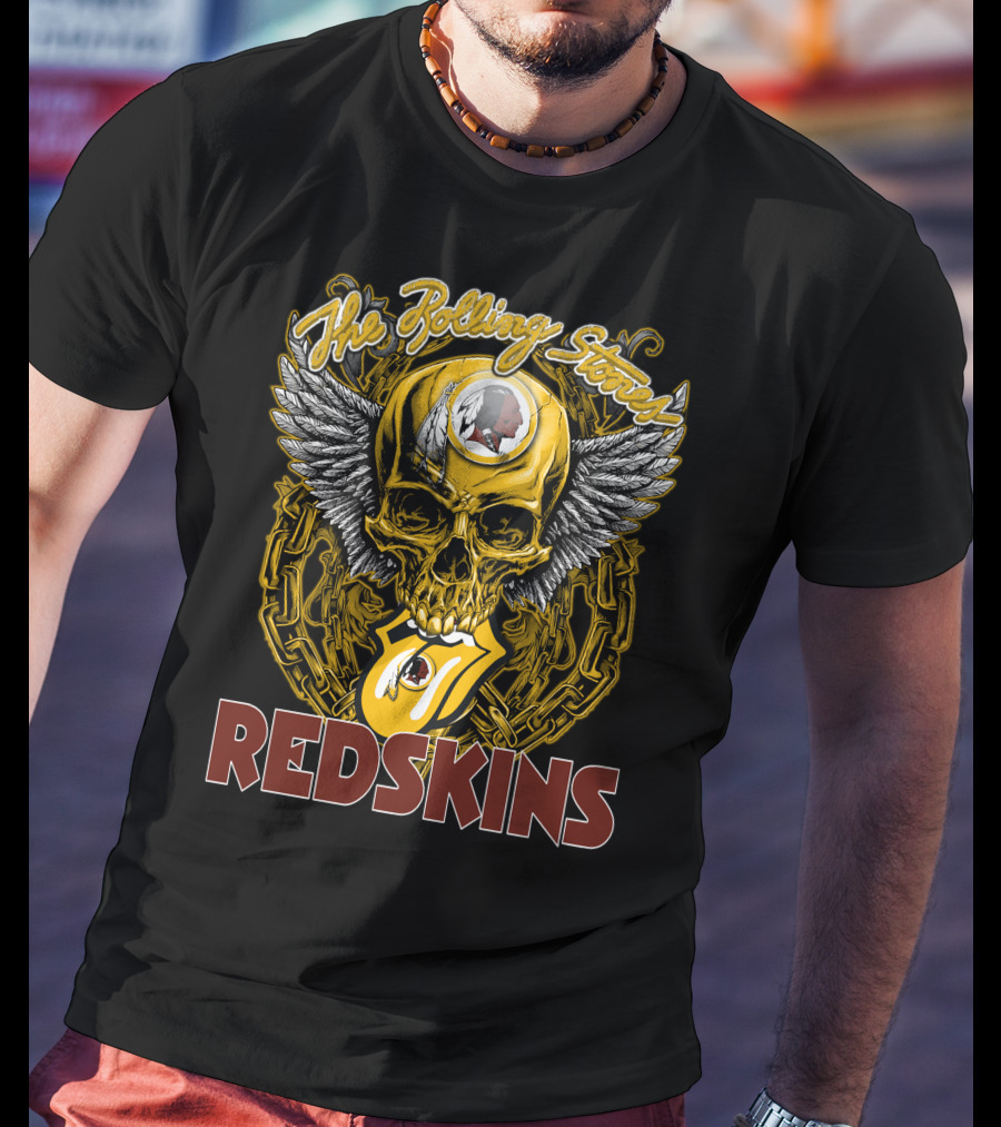 The Rolling Stones Redskins Skull Winged T-Shirt