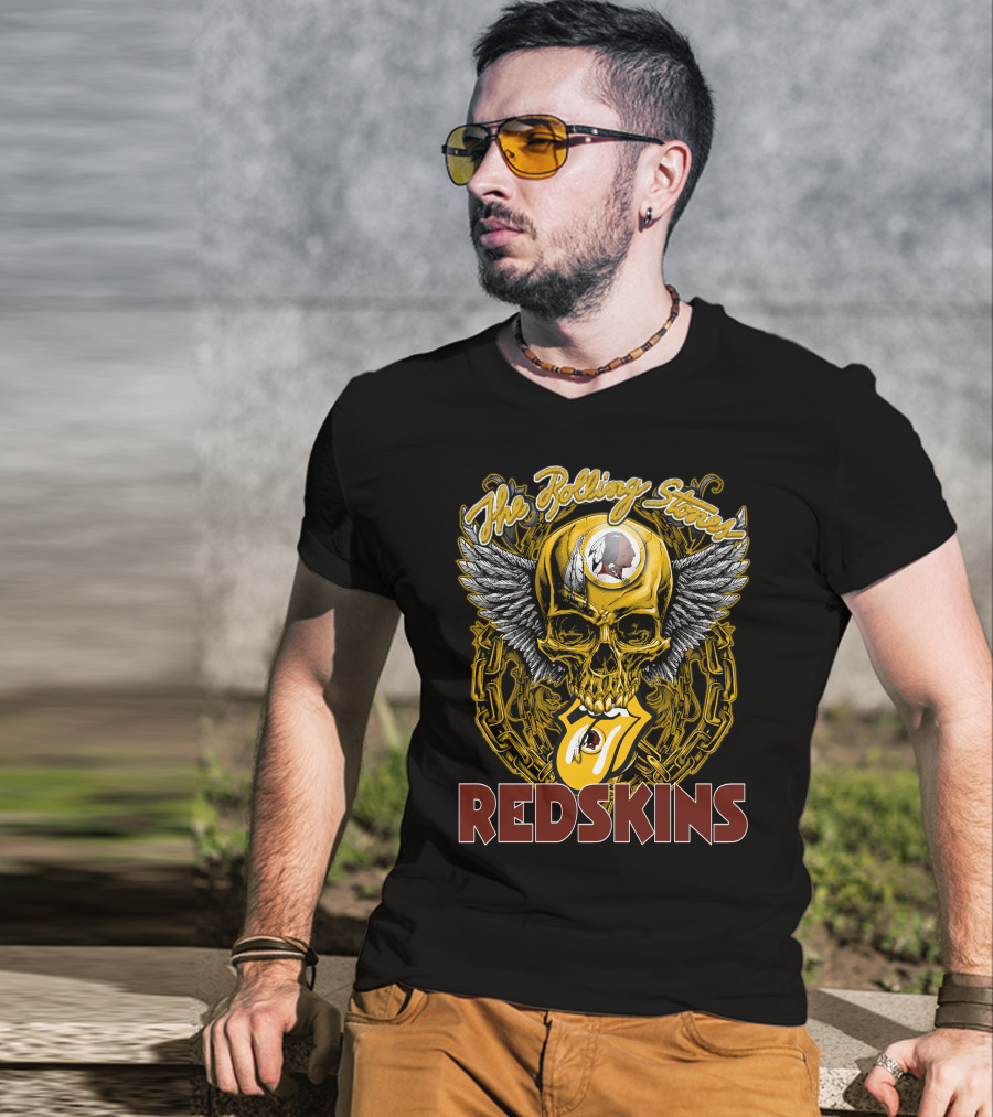 The Rolling Stones Redskins Skull Winged T-Shirt