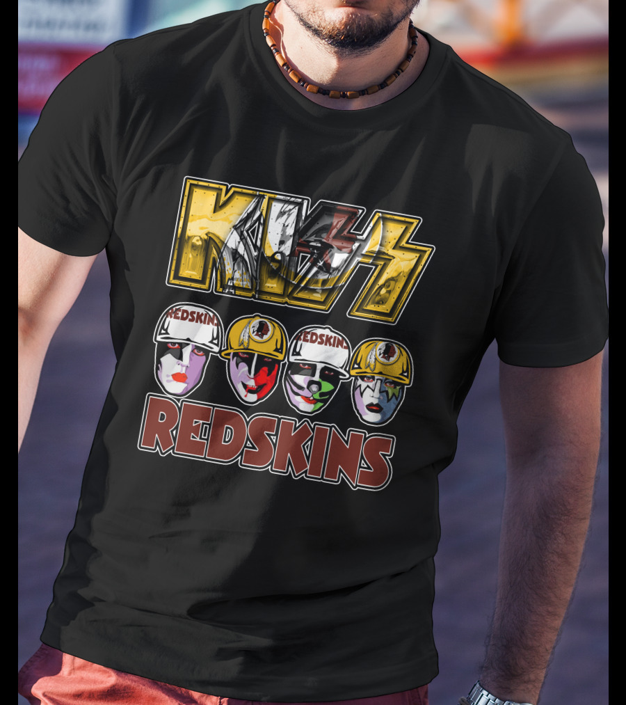 Kiss Washington Redskins Helmet Faces T-Shirt