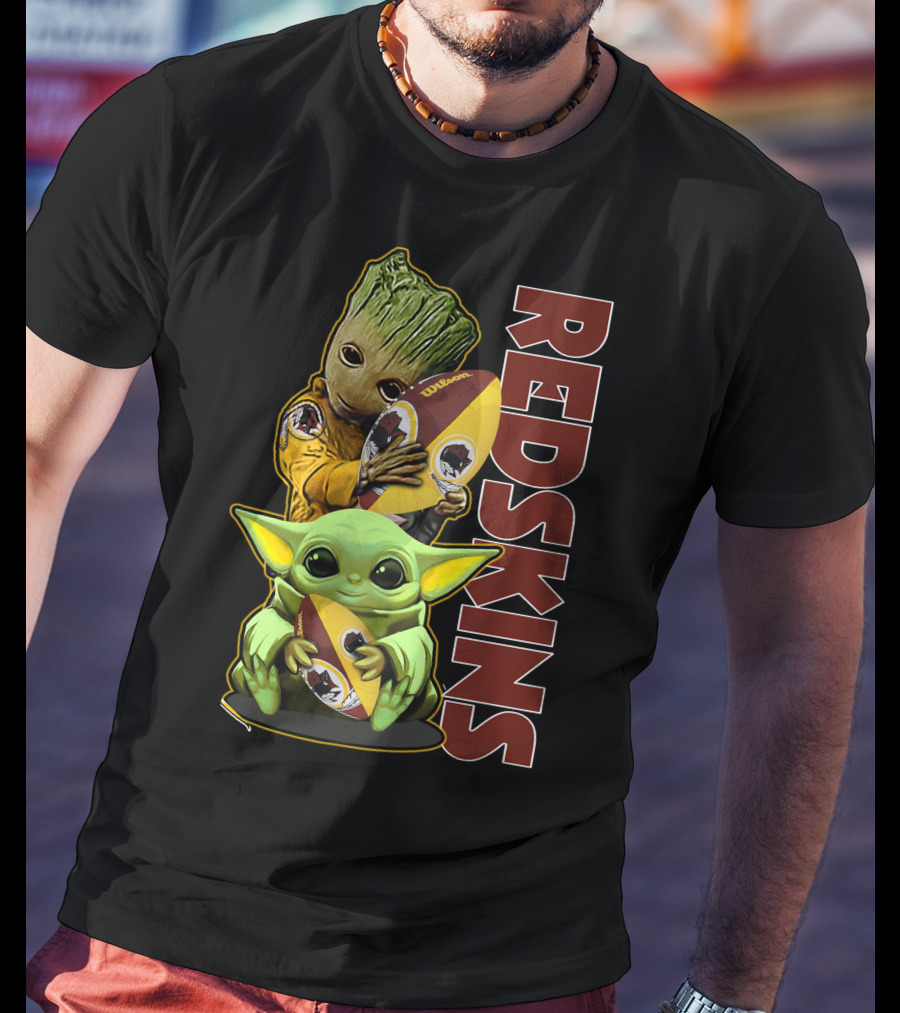 Groot Baby Yoda Washington Redskins Football T-Shirt
